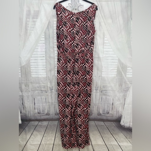 Calvin Klein Size 12 Brown Red Sleeveless Jumpsuit Scoop Neck Drawstring NWOT - Picture 8 of 8